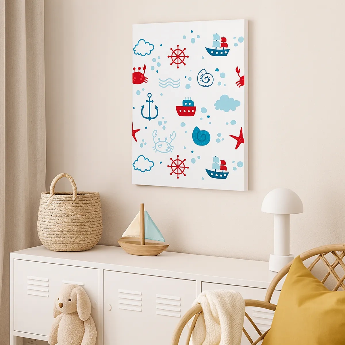 Lærredstryk - Billede på lærred - En fortælling om havet - 50x70 cm