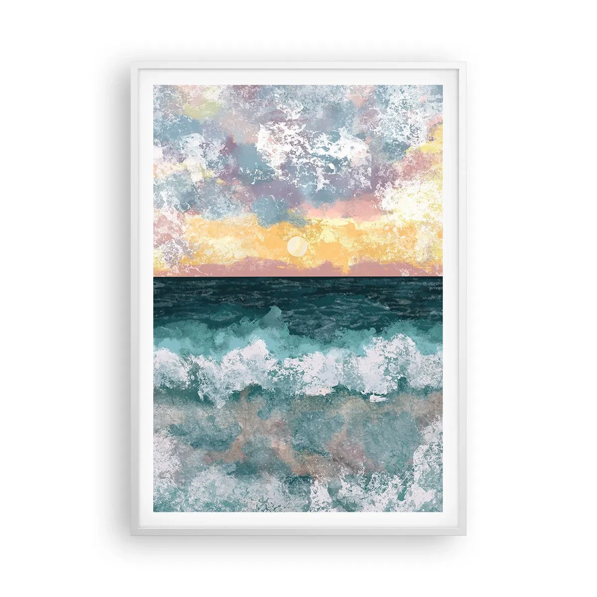 Plakat i hvid ramme - Vand, lys, luft - 70x100 cm