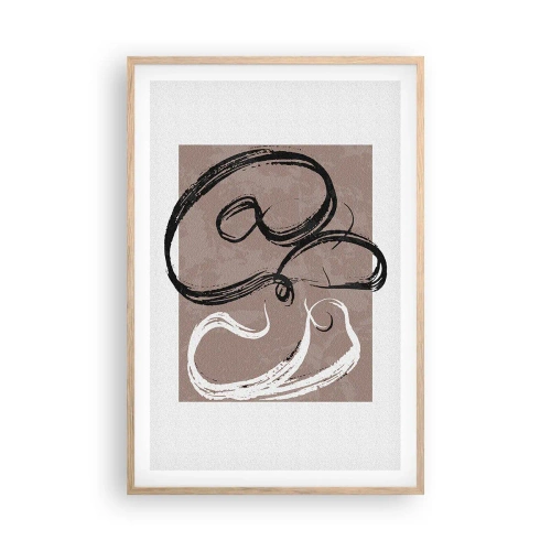 Plakat i ramme af lyst egetræ - Komposition - en søgen efter fuldstændighed - 61x91 cm