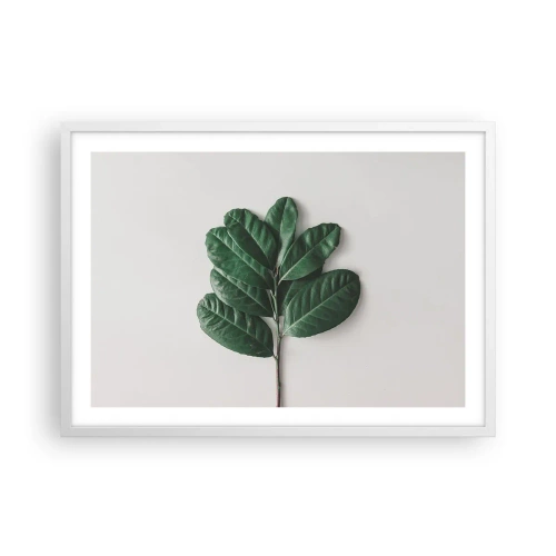 Plakat i hvid ramme - Tegning af selve naturen - 70x50 cm