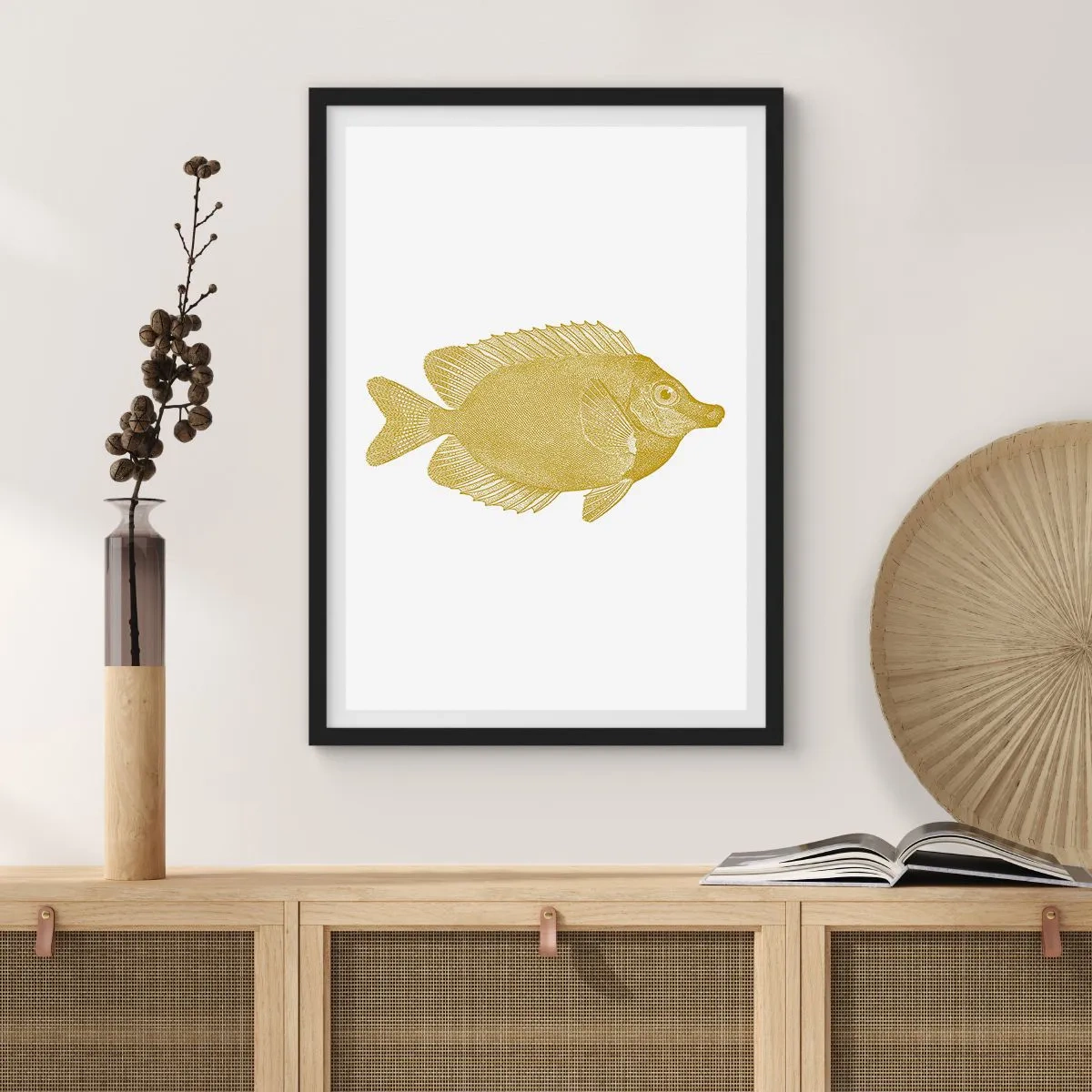 Plakat i sort ramme - Fisk og det er det - 70x100 cm