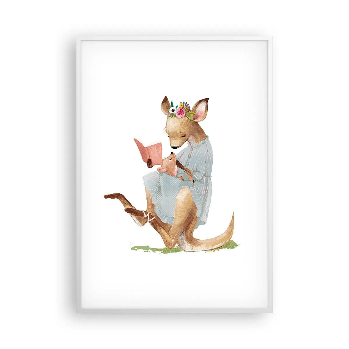 Plakat i hvid ramme - Læs for mig, mor - 70x100 cm