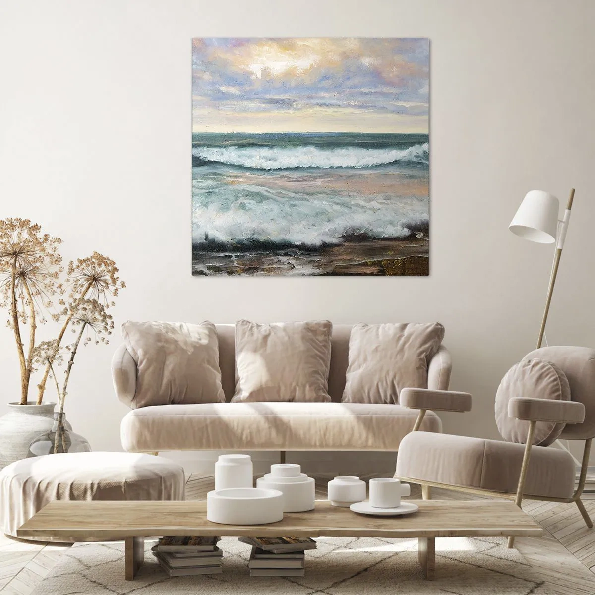 Lærredstryk - Billede på lærred - Her vil du glatte din sjæl - 50x50 cm