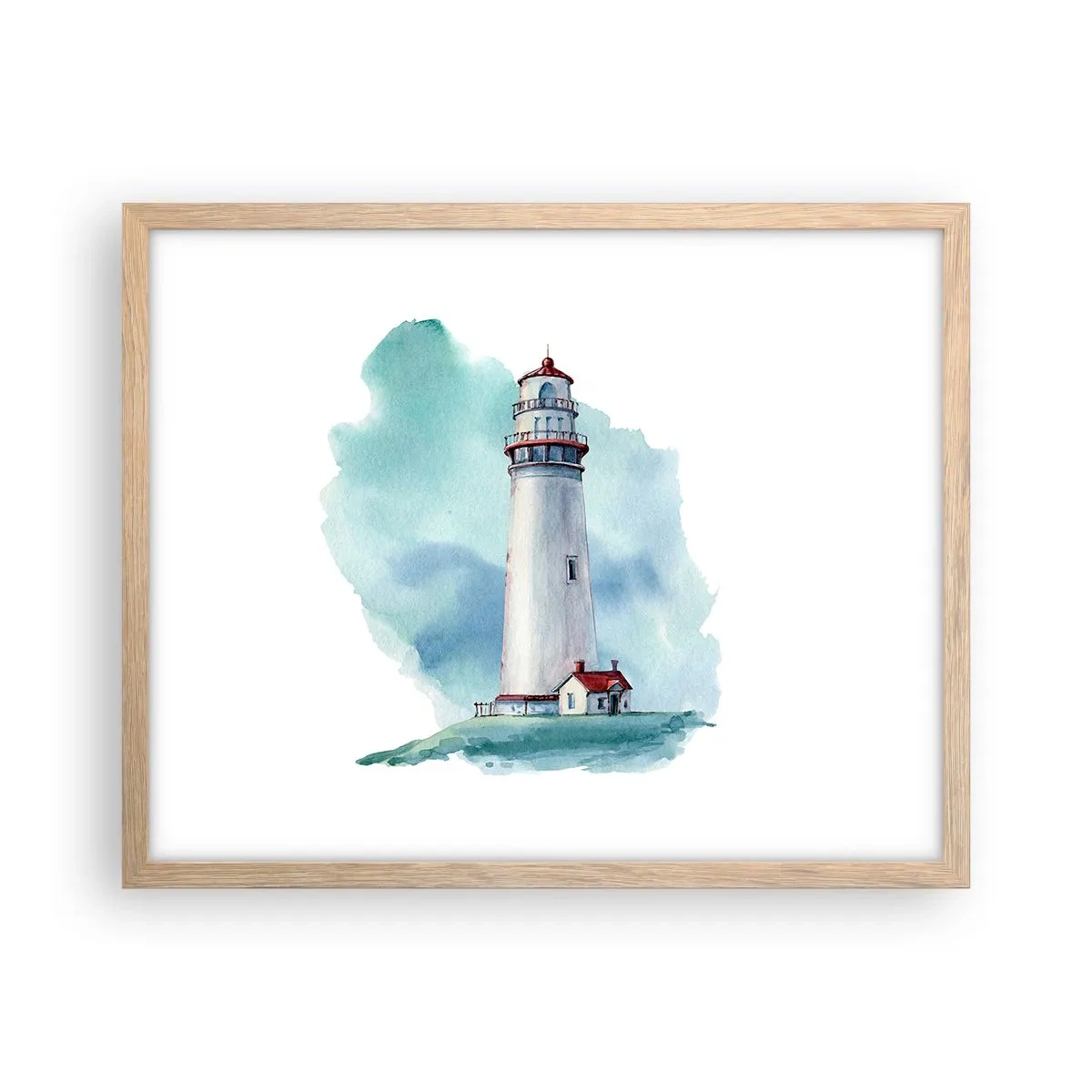 Plakat i ramme af lyst egetræ - Det blås blide søster - 50x40 cm
