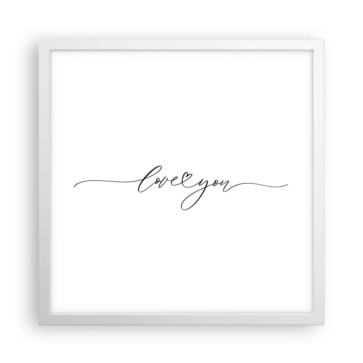 Plakat i hvid ramme - Sort og hvid - 40x40 cm