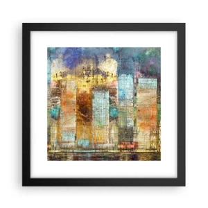 Plakat i sort ramme - Solrig metropol - 30x30 cm