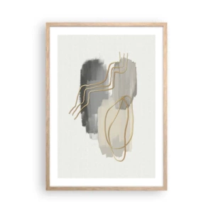 Plakat i ramme af lyst egetræ - Vedholdenhed og bevægelse - 50x70 cm