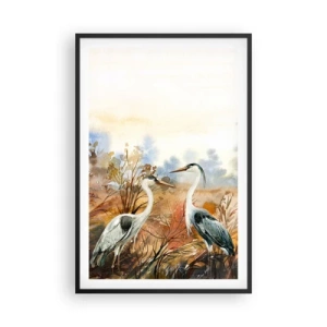Plakat i sort ramme - Hvor skal vi hen om efteråret? - 61x91 cm