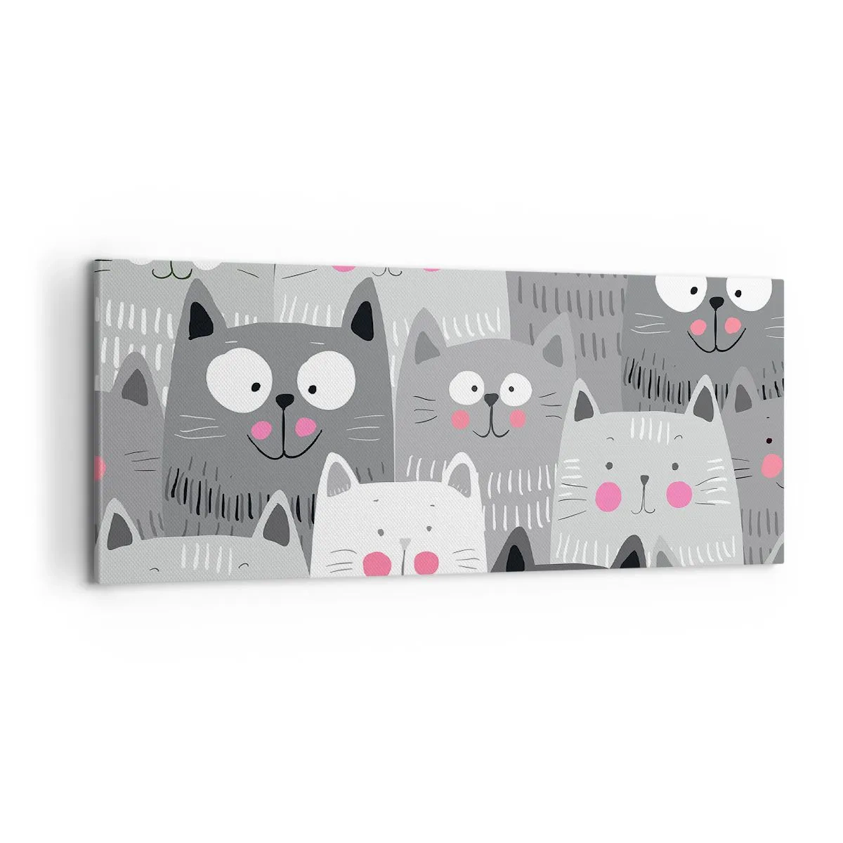 Lærredstryk - Billede på lærred - Kattens verden - 100x40 cm