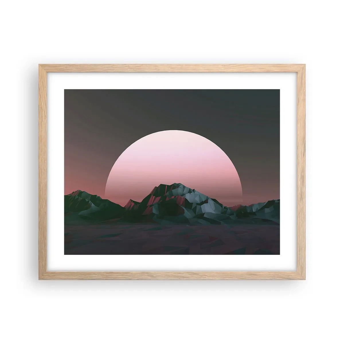 Plakat i ramme af lyst egetræ - I en nabogalakse - 50x40 cm