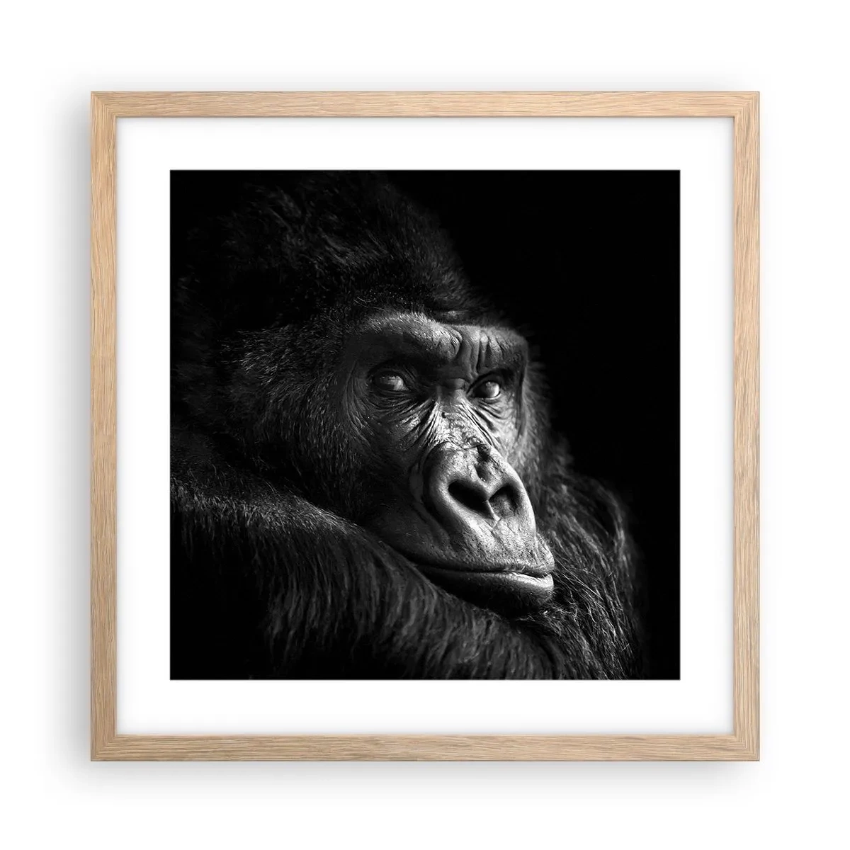 Plakat i ramme af lyst egetræ - Og hvad kigger du på? - 40x40 cm