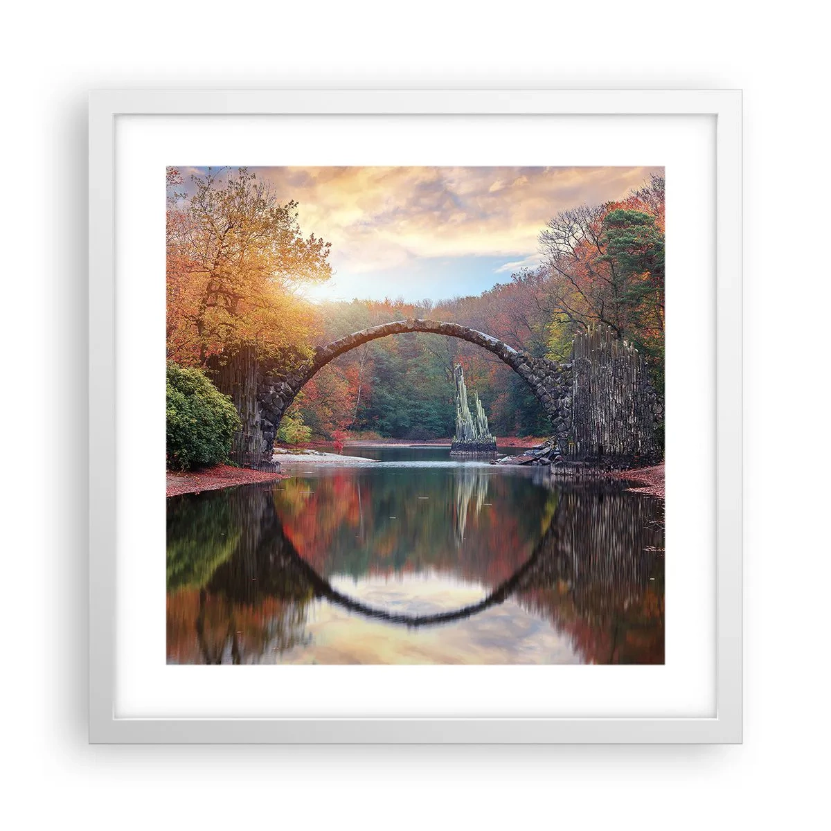 Plakat i hvid ramme - På den anden side af spejlet - 40x40 cm