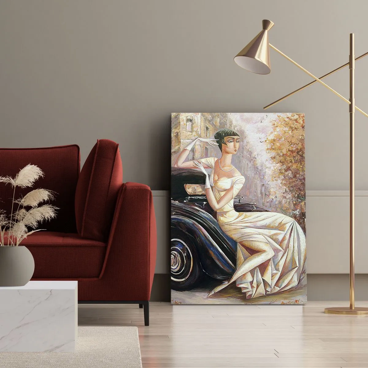 Lærredstryk - Billede på lærred - Retro elegance - 45x80 cm