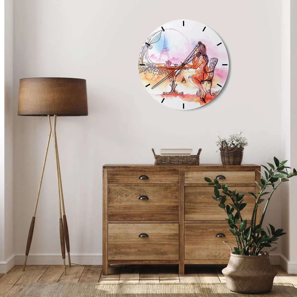 Vægur, Uret - Parisisk elegance - 40x40 cm