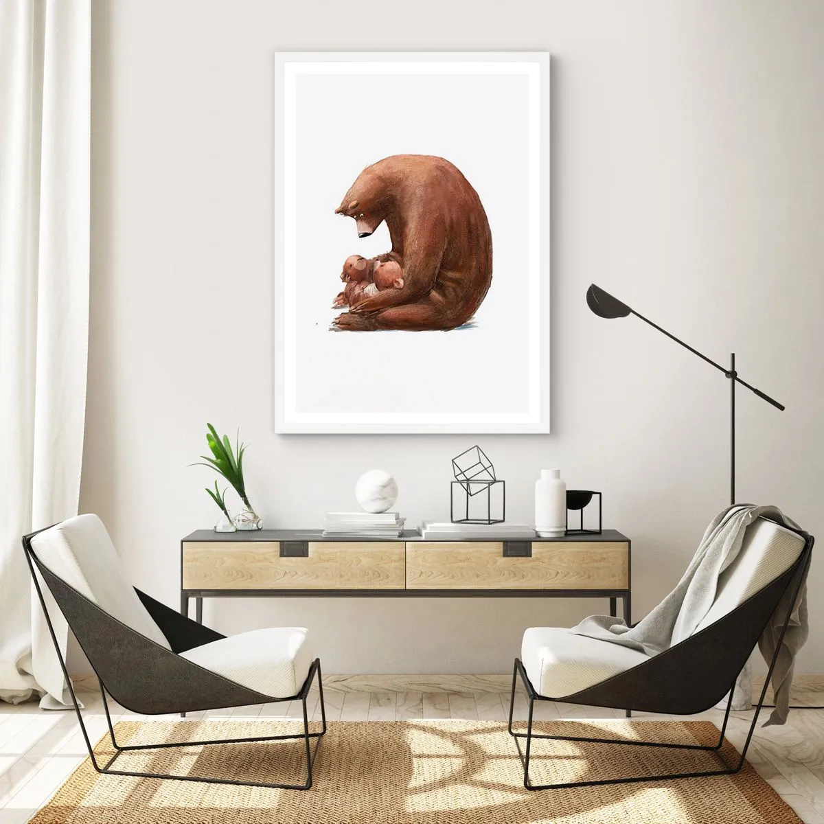 Plakat i hvid ramme - Drøm sødt, børn - 61x91 cm