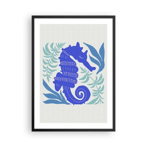 Plakat i sort ramme - På en eng under vandet - 50x70 cm