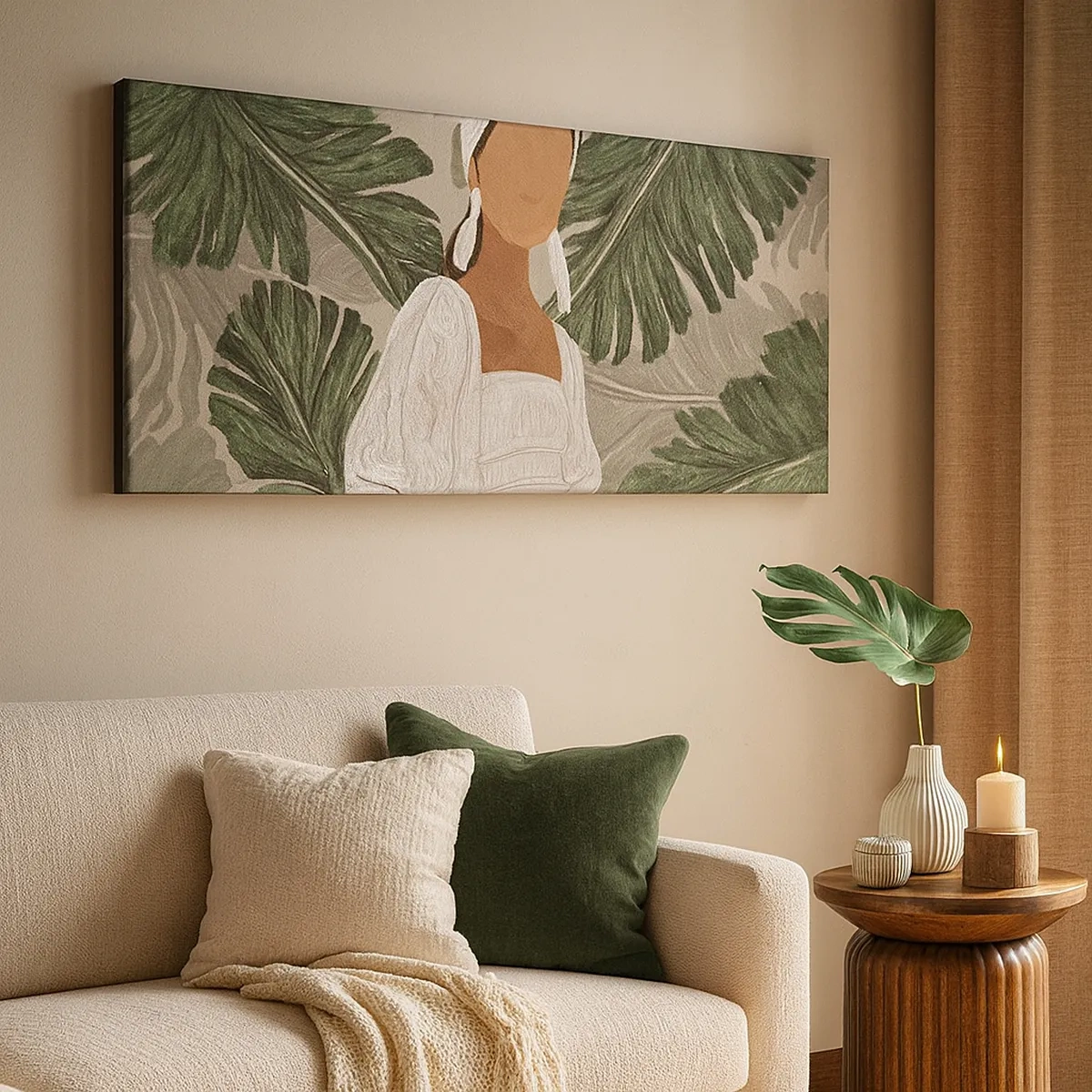 Lærredstryk - Billede på lærred - Eksotisk portræt - 30x30 cm