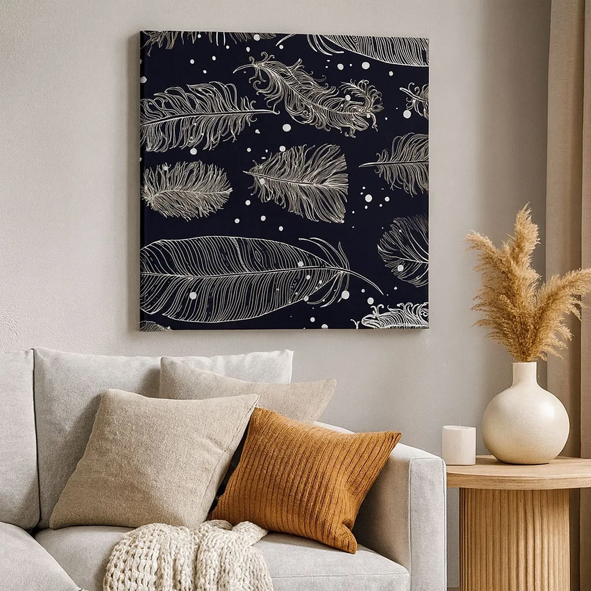 Lærredstryk - Billede på lærred - Fjerede blonder - 30x30 cm