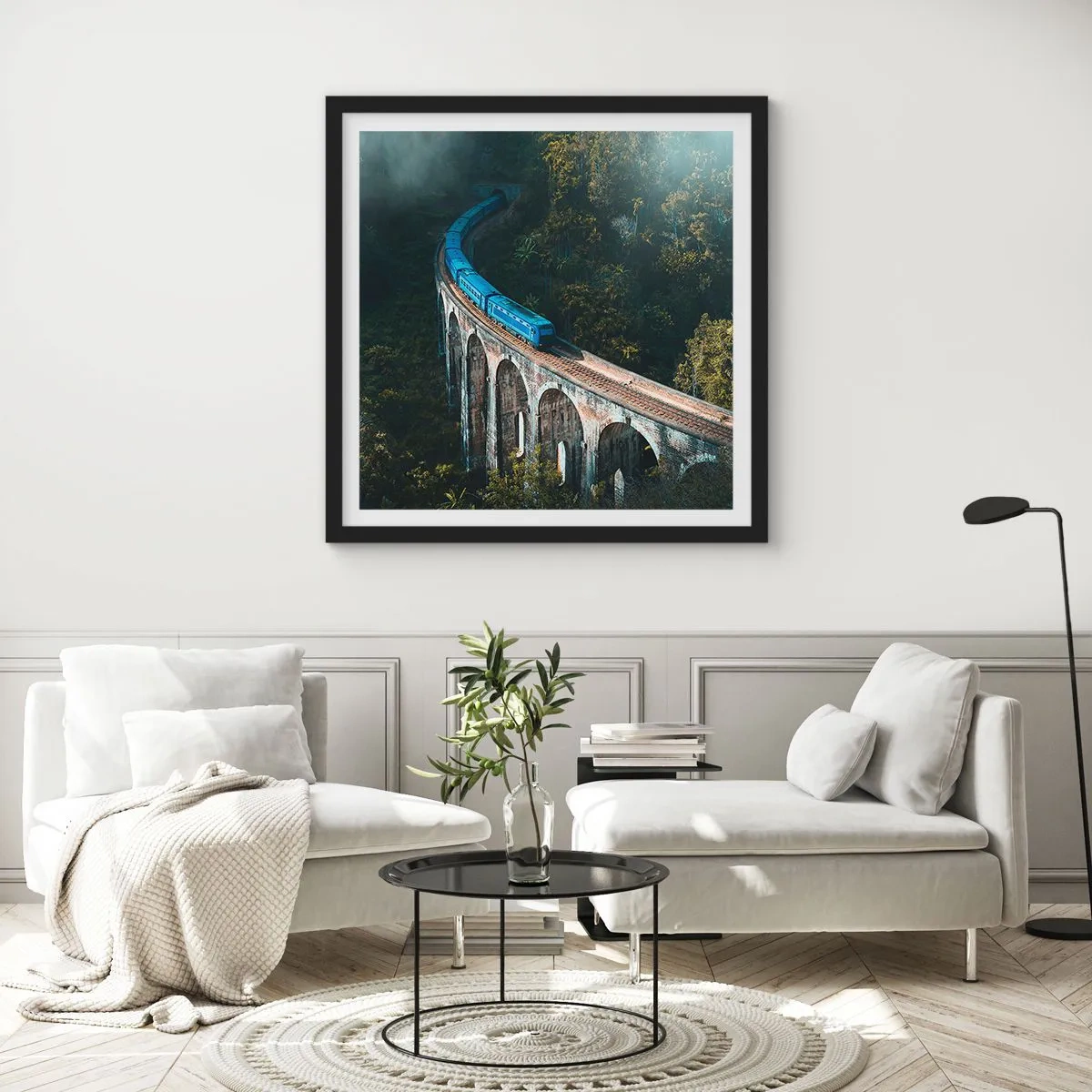 Plakat i sort ramme - Tog til naturen - 60x60 cm