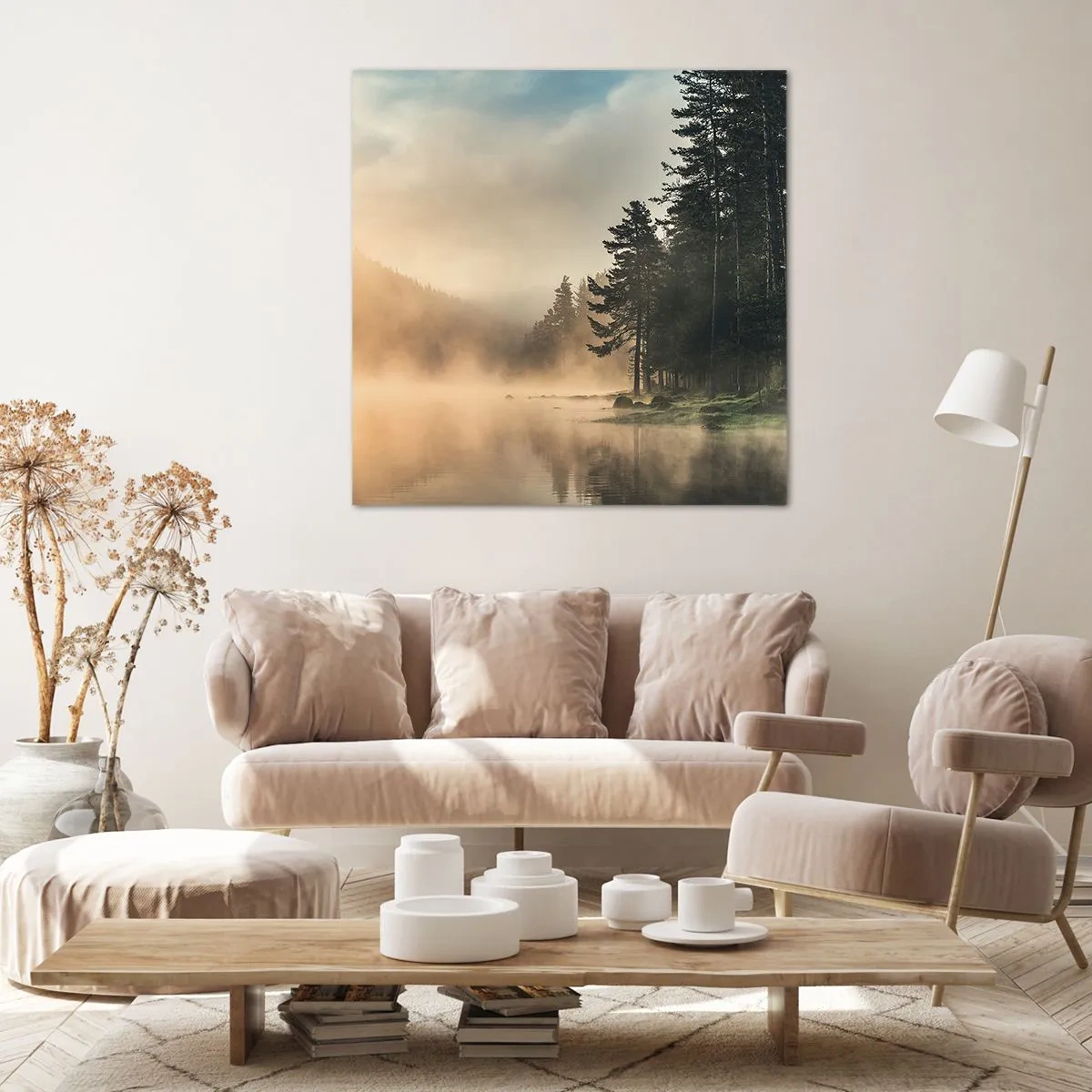 Lærredstryk - Billede på lærred - En dags fødsel - 50x50 cm