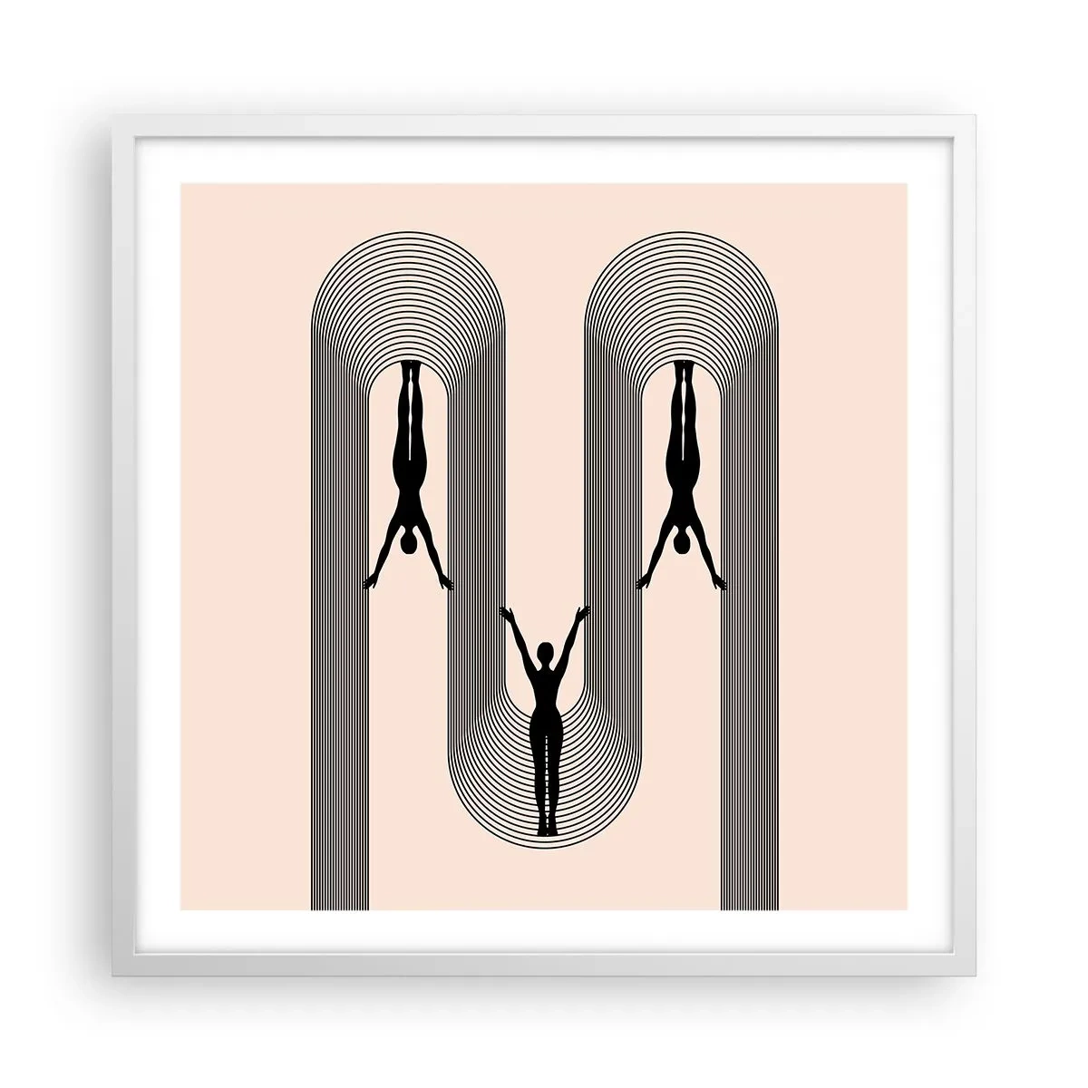 Plakat i hvid ramme - På hovedet nedad - 60x60 cm