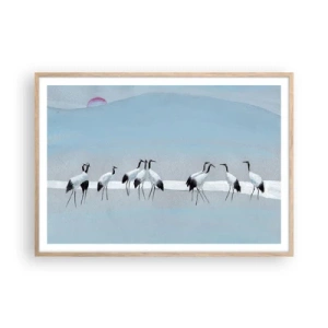 Plakat i ramme af lyst egetræ - Efter en varm dag - 100x70 cm