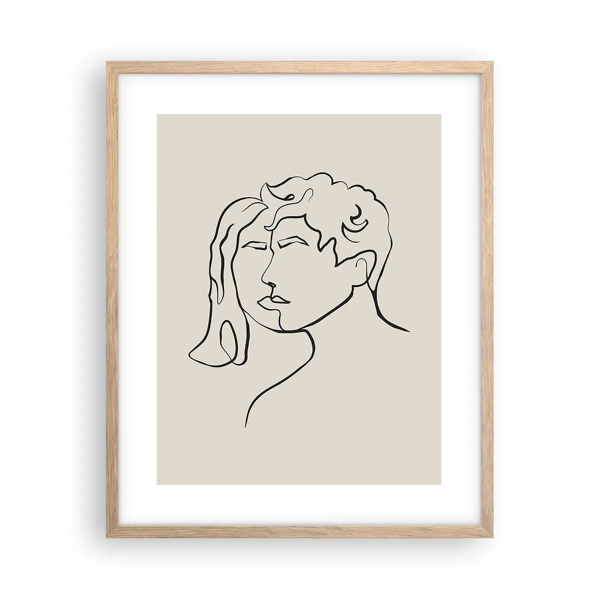 Plakat i ramme af lyst egetræ - Og enhed er blevet til - 40x50 cm