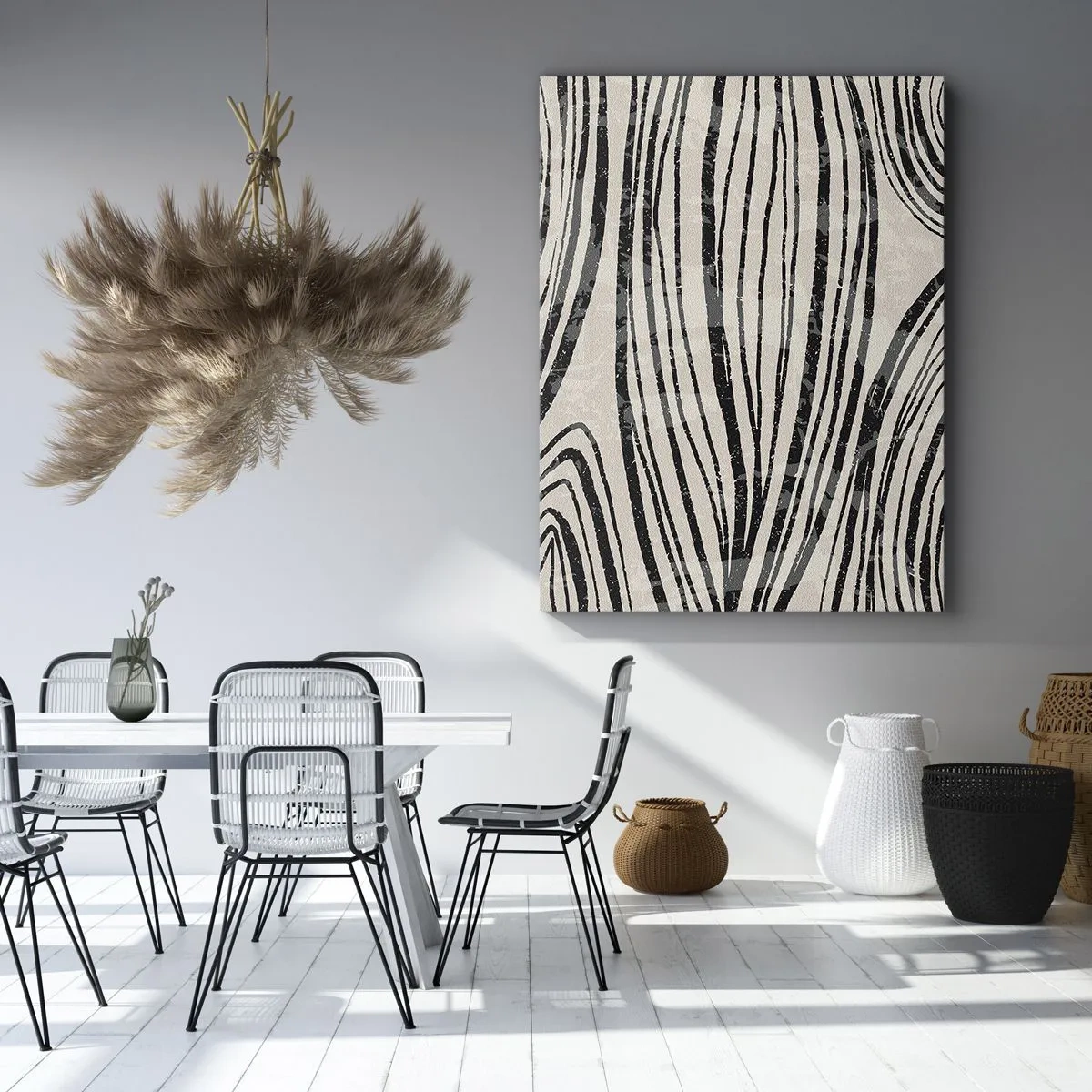 Lærredstryk - Billede på lærred - Et spild af linjer - 50x70 cm