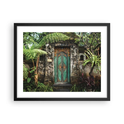 Plakat i sort ramme - En dør til en eksotisk verden - 50x40 cm