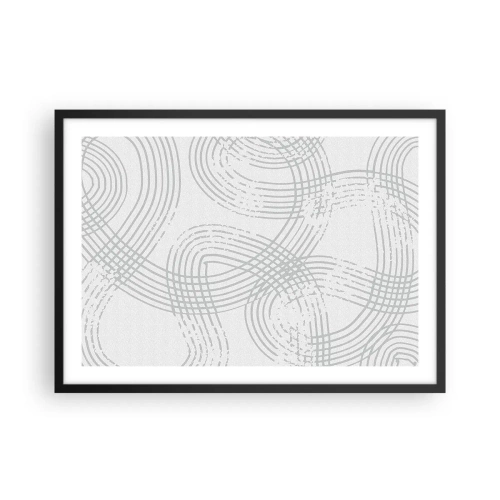 Plakat i sort ramme - Der er ingen lige vej - 70x50 cm
