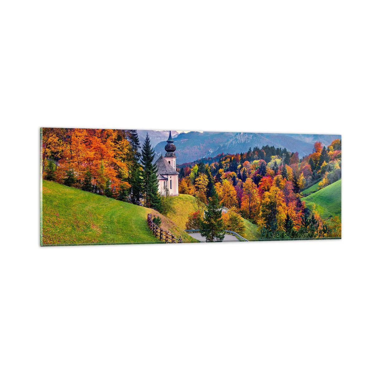 Billede på glas - Landskab som maleri - 90x30 cm