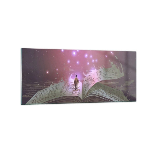 Billede på glas - En invitation til en anden verden - læs den! - 120x50 cm