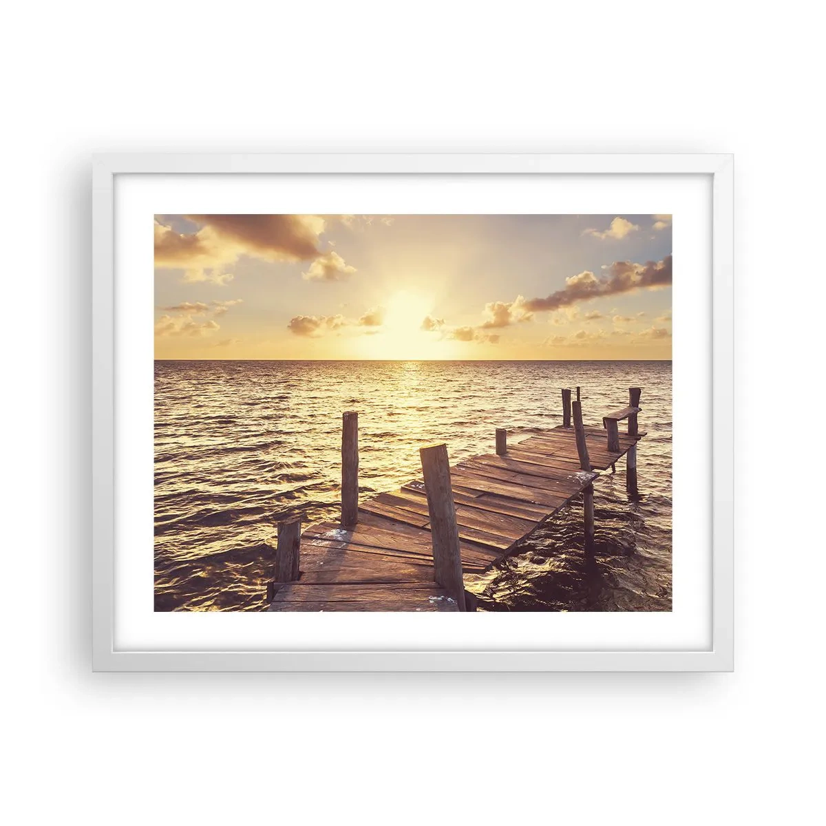 Plakat i hvid ramme - Gyldent land af blidhed - 50x40 cm