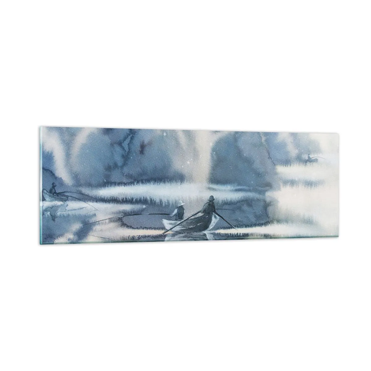 Billede på glas - Lystfiskere i deres paradis - 90x30 cm