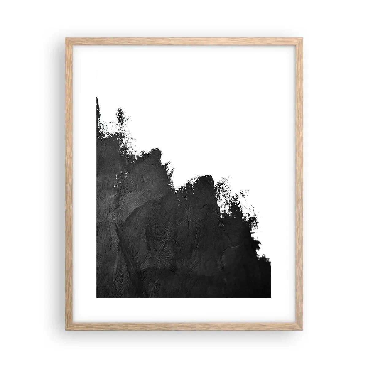 Plakat i ramme af lyst egetræ - Elementer: jord - 40x50 cm