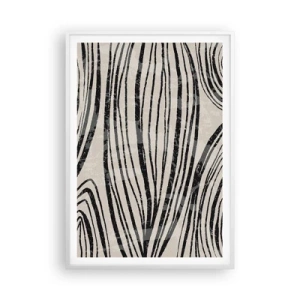 Plakat i hvid ramme - Et spild af linjer - 70x100 cm