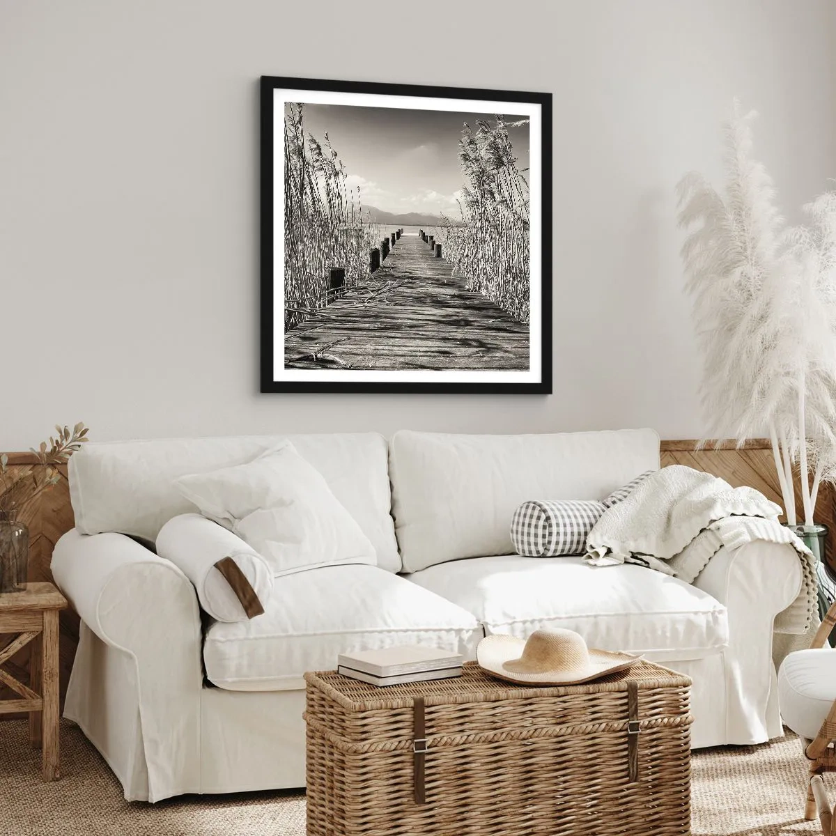 Plakat i sort ramme - I græssernes fred - 60x60 cm