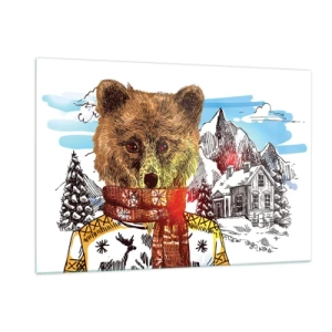 Billede på glas - Bjørnehytten - 120x80 cm