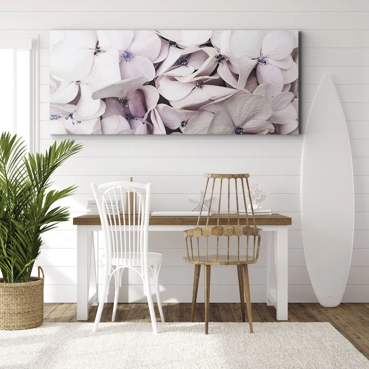 Lærredstryk - Billede på lærred - I en flod af blomster - 120x50 cm