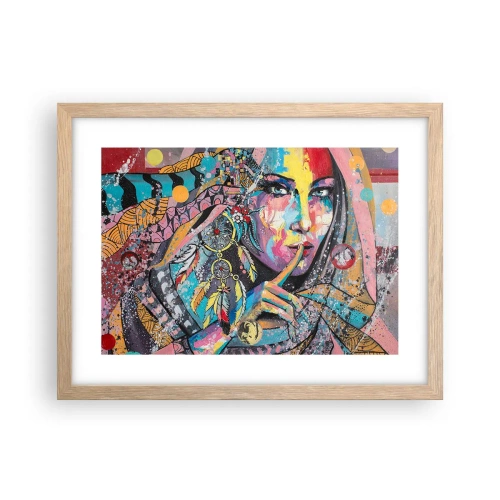 Plakat i ramme af lyst egetræ - Vær tavs, indtil du forstår - 40x30 cm