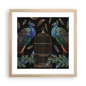 Plakat i ramme af lyst egetræ - I kongelige gevandter - 40x40 cm