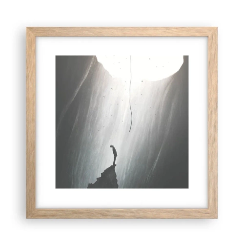 Plakat i ramme af lyst egetræ - Der er altid en vej ud - 30x30 cm