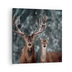 Lærredstryk - Billede på lærred - Skovens herre og hans kone - 50x50 cm