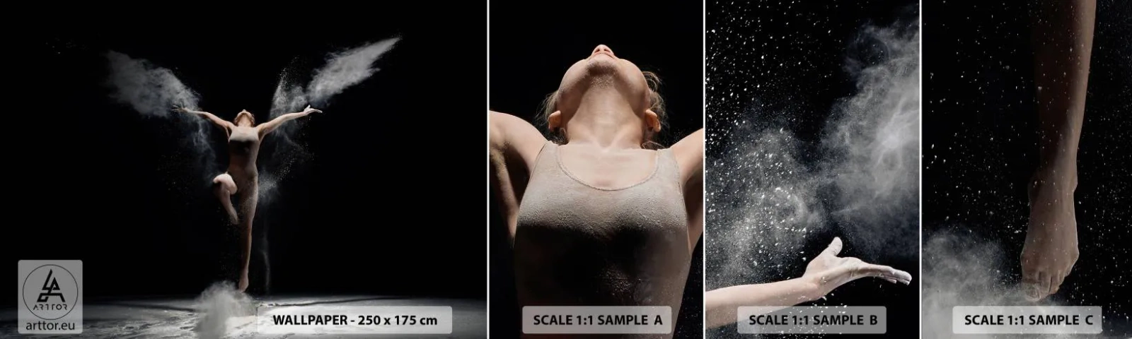 Prøve Fototapet Selvklæbende Deluxe Sticker - Elfer findes - Abstraktion, Danser, Gymnast - 100x30 cm