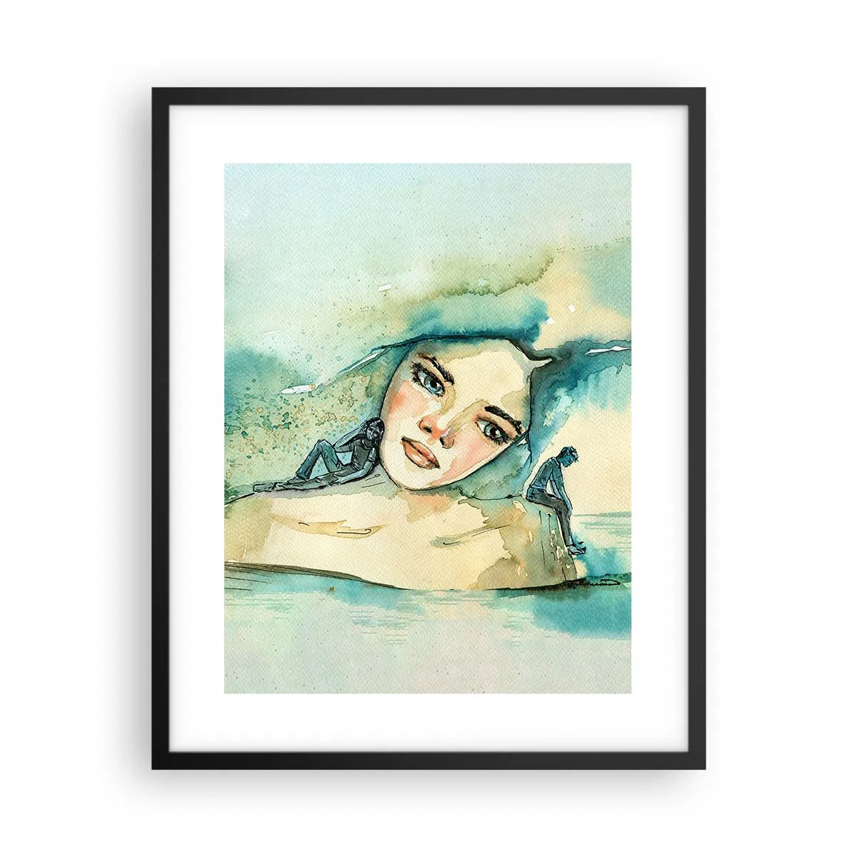 Plakat i sort ramme - Am I blue? - 40x50 cm