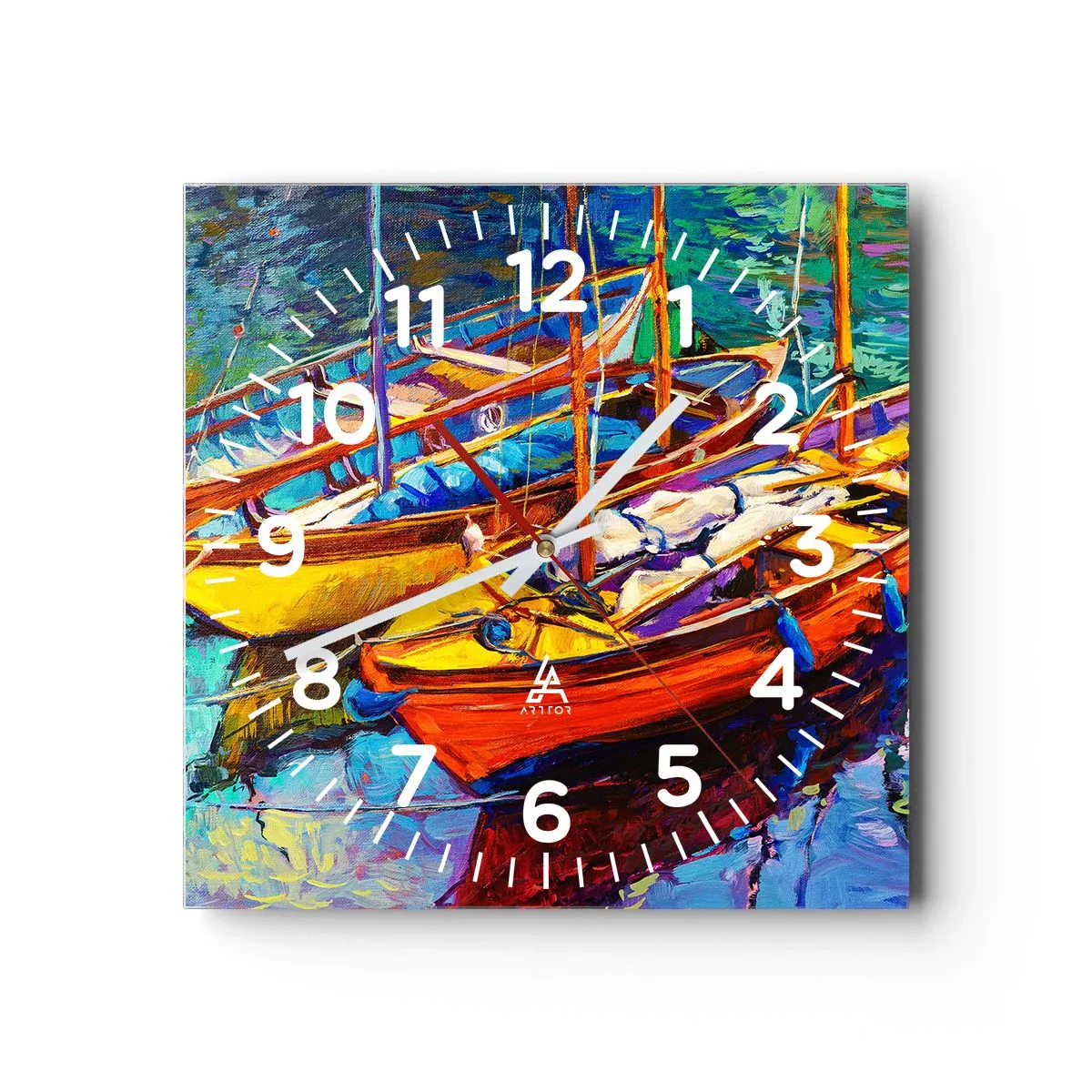 Vægur, Uret - På vand, der er tykt af farve - 30x30 cm