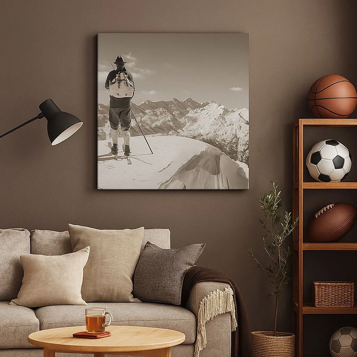 Lærredstryk - Billede på lærred - Og bjergene er de samme - 30x30 cm