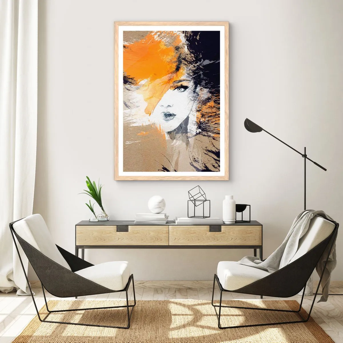 Plakat i ramme af lyst egetræ - Og det bliver let - 70x100 cm