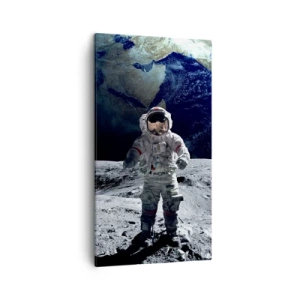 Lærredstryk - Billede på lærred - Hilsner fra månen - 45x80 cm