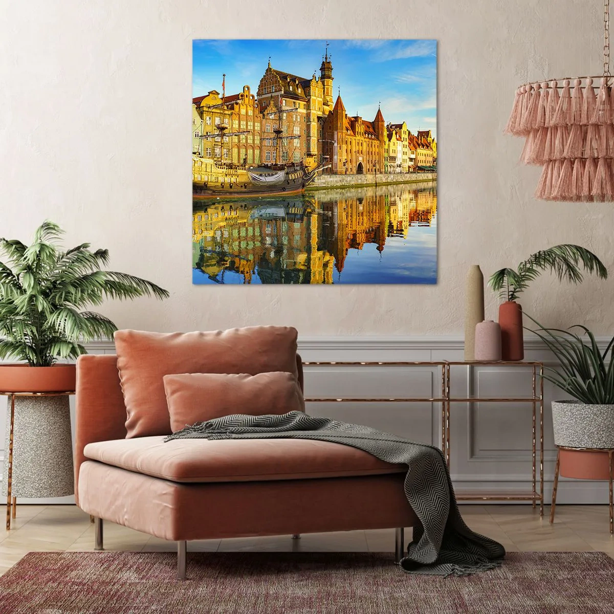 Lærredstryk - Billede på lærred - Et spejlbillede af fortiden - 70x70 cm